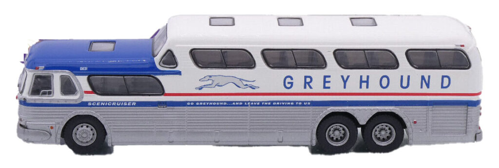 Brekina 1956 Greyhound Scenic Crusier Bus with Red Stripes Chicago BRE 61302