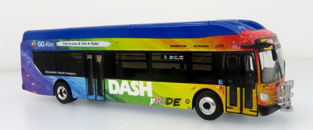 Iconic Replicas New Flyer Xelsior Transit Bus DASH Pride livery 87-0609