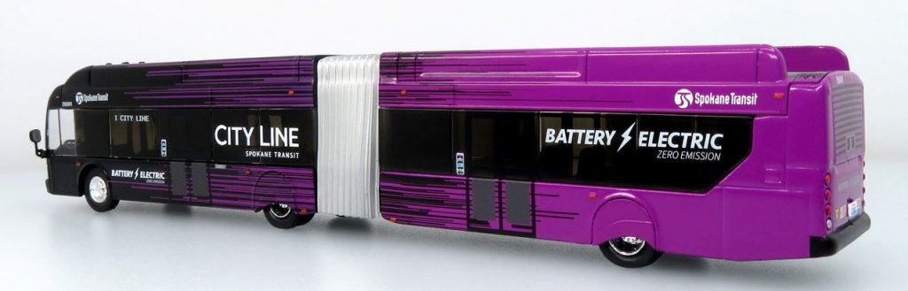 Iconic Replicas New Flyer Xcelsior Articulated Transit Bus Spokane City Line 87-0607