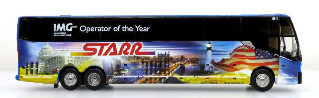 Iconic Replicas Prevost H345 Coach Bus Starr Tours 87-0444