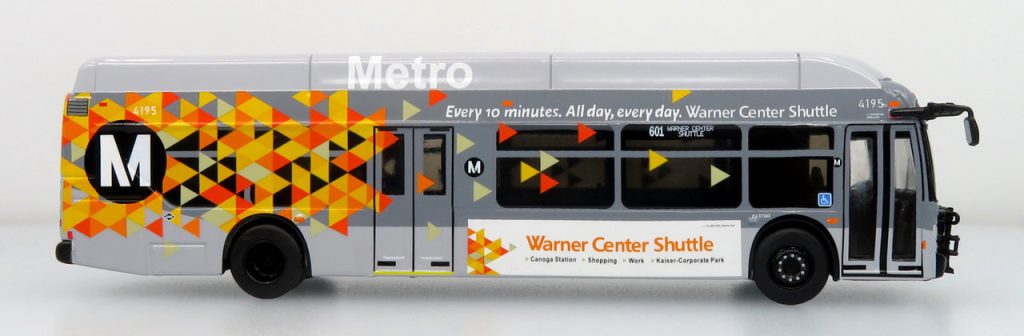 Iconic Replicas New Flyer Xcelsior LA Metro Warner Center Shuttle 87-0534