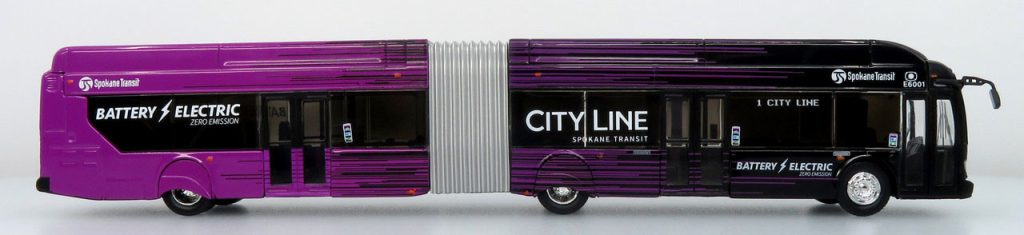 Iconic Replicas New Flyer Xcelsior Articulated Transit Bus Spokane City Line 87-0607