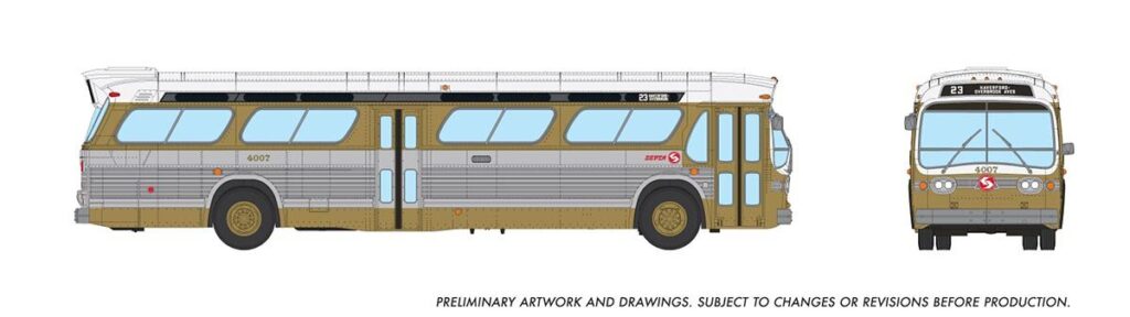 Rapido GM FIshbowl Transit Bus Septa Early livery 753159