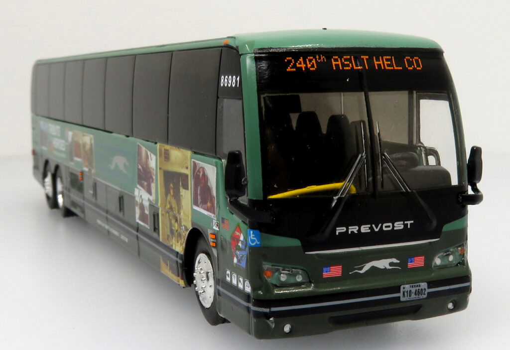 Iconic Replicas Prevost X345 Greyhound Military Tribute Special Edition 87-0396