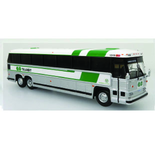1/87/HO Scale Bus Iconic Replica MCI MC-7 Bus Grey Goose-A Greyhound Canada Co 