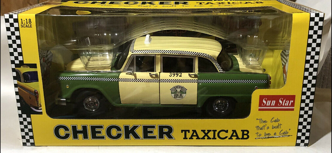 Rare-Sunstar Chicago Checker Taxi Cab 1/18 Scale Well Detailed