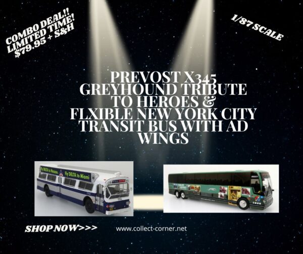 New York City Flxible Bus & Greyhound Prevost Tribute To Heroes Bus Iconic Replicas