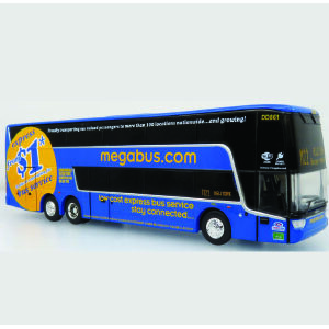 Iconic Replicas Vanhool TDX Double Decker Bus Mega Bus New York 87-0468