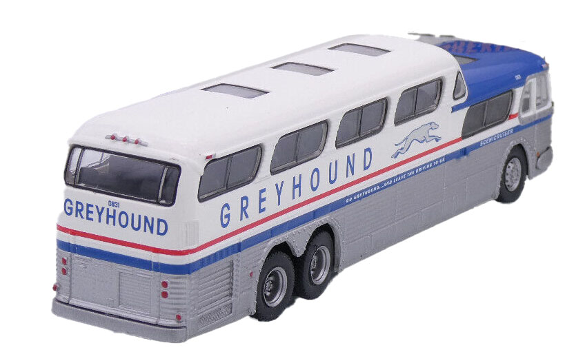 Brekina 1956 Greyhound Scenic Crusier Bus with Red Stripes Chicago BRE 61302