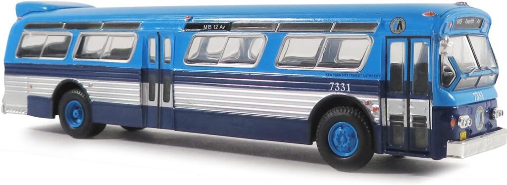 Iconic Replicas Flxible Fishbowl New Looks Transit Bus 53102 New York City Transit Authority 2 Tone Blue 87-0238
