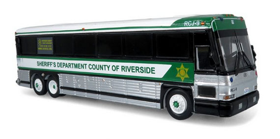 Iconic Replicas MCI D4000 Riverside County Sheriff Bus 87-0482