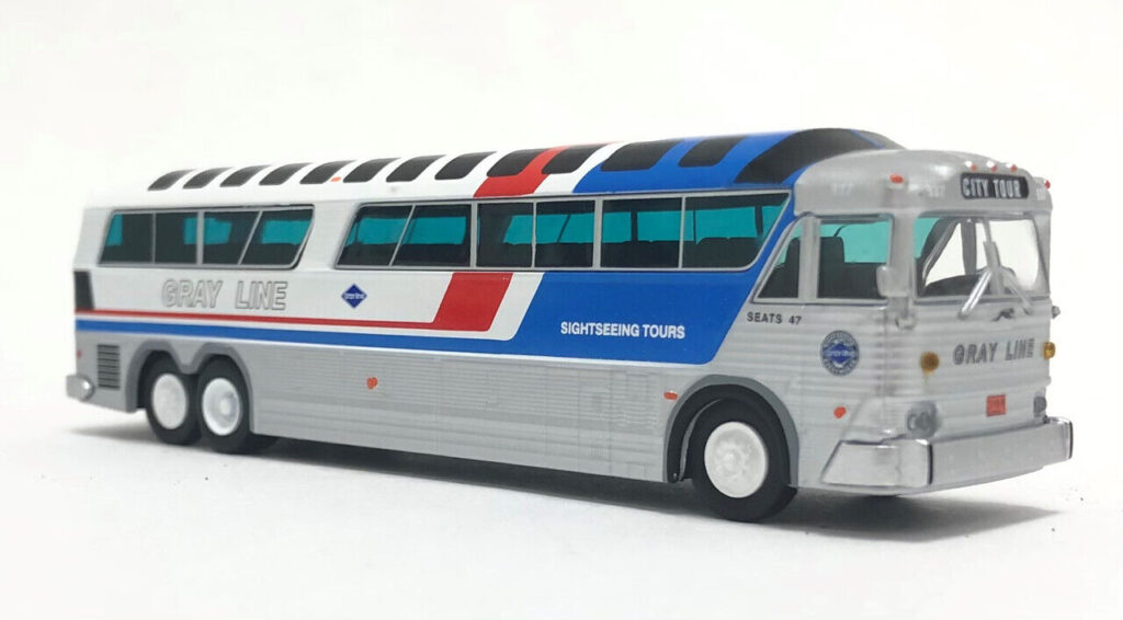 Iconic Replicas MCI MC7 Coach Bus Gray Line Sightseeing Bus 87-0257