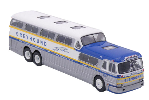 Brekina Greyhound Scenicruiser bus with Gold Stripes 61301