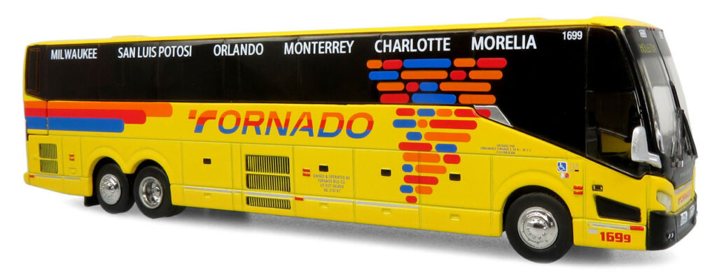 Iconic Replicas Prevost H345 Coach Bus Tornado Bus Company Texas 87-0612