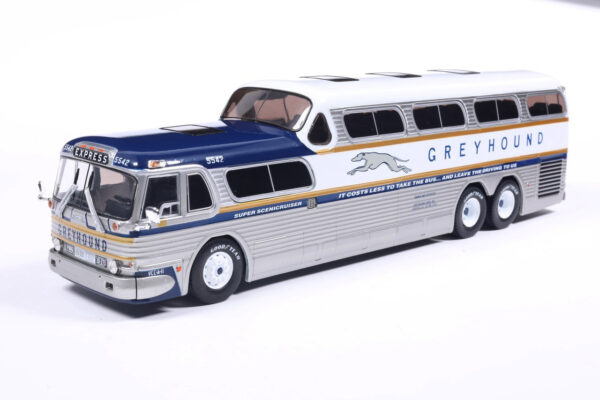 Iconic Replicas GM PD4501 Scenicruiser Coach: Greyhound Bus Lines - 50th Anniversary Gold Stripe Livery 43-0665