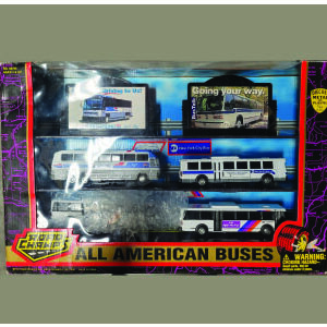 Just 1 Left! Rare New Old Stock Road Champs All American Bus Set-Buses from New York, New Jersey, Marta/Atlanta, Greyhound & 2 Road Signs 1/87 Scale-HO Scale