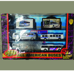 Road Champs All American Bus Set Buses from MTA NYC Transit NJ Transit Marta and Greyhound