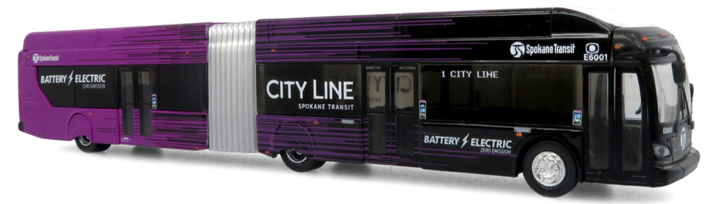 Iconic Replicas New Flyer Xcelsior Articulated Transit Bus Spokane Transit 87-0607