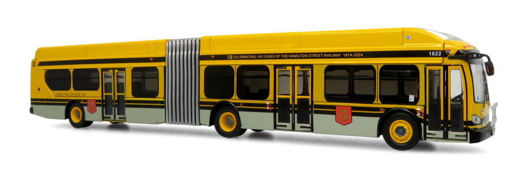 Iconic Replicas New Flyer Xcelsior Articulted Transit Bus Hamilton Street Railway Canada 150th anniversary 87-0608