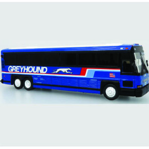 Now Available Iconic Replicas MCI D4000 Coach Bus Greyhound Blue Livery 1/87 Scale-HO Scale 87-0620